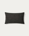 Elira wool and cotton cushion cover in black 50 x 30 cm
