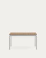 Canyelles outdoor extendable table in polywood and aluminium in light grey 140 (200) x 90cm