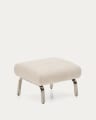 Amsen beige footrest with brushed stainless steel legs 68 x 55 cm