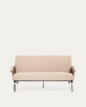 Amsen light brown 2-seater sofa in walnut plywood with brushed stainless steel legs 150cm FSC 100%