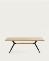 Amethyst oak veneer table with a whitewashed finish and black steel legs, 160 x 90 cm