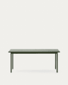 Maurina outdoor table in green galvanised steel with green tiles 223 x 101cm