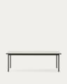 Maurina outdoor table in green galvanised steel with ecru-colored tiles 223 x 101cm