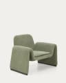 Melvia green chenille armchair