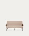 Amsen light brown 2-seater sofa in walnut plywood with brushed stainless steel legs 150cm FSC 100%