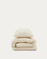Dorani duvet cover and pillowcase set in double-gauze cotton with embroidery detail for convertible cot
