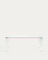 Adularia table in clear tempered glass 200 x 100cm