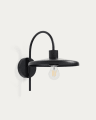 Nuvira wall light in black satin metal