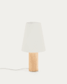 Marga table lamp made from solid rubber wood with natural finish