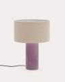 Toneric ceramic table lamp with a lilac finish and cotton