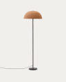 Nibla black metal floor lamp with terracotta effect shade