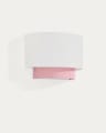 Bianella cotton and pink corduroy wall light Ø 40cm