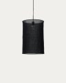 Mariela linen ceiling lamp shade in a black finish Ø 40 x 60 cm
