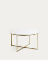 Sheffield coffee table in white marble and golden steel legs Ø 80 cm