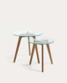Kirb set of 2 side tables round glass Ø 50 / Ø 40 cm