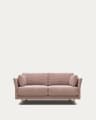 Gilma fire-retardant 2-seater sofa in thick pink corduroy with natural-tone finish legs 170cm