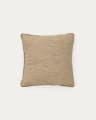 Aleos mustard cushion cover in melange fabric with contrasting trim 45 x 45cm