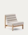 Magira beige armchair in solid oak wood with natural finish