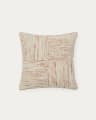 Anuba beige and red checked jacquard cushion cover 45 x 45cm