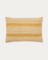 Uciel mustard and beige jute-embroidered cotton cushion cover 40 x 60 cm