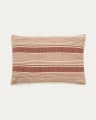 Uciel terracotta and beige jute-embroidered cotton cushion cover 40 x 60 cm