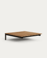 Corner table for Sorells sofa in green aluminum and teak wood 95 x 95 cm FSC 100%