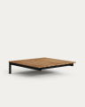 Corner table for Sorells sofa in gray aluminum and teak wood 95 x 95 cm FSC 100%