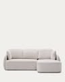 Laira 3-seater sofa bed with right chaise longue in ecru chenille 246cm FSC Mix Credit