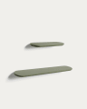 Arely set of 2 shelves in MDF with green lacquer finish 35 cm/55 cm