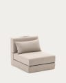 Arty beige, convertible pouffe/bed 70 x 89 (200) cm