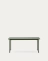 Maurina outdoor table in green galvanised steel with green tiles 182 x 91cm