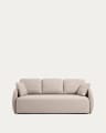 Laira 3-seater sofa bed in beige chenille 218cm FSC Mix Credit