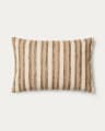 Dorevi ecru striped silk blend jacquard cushion cover 40 x 60cm