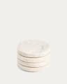 Nuvir set of 4 beige marble coasters