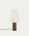 Marga table lamp made from solid rubber wood with dark finish UK adapter