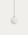 Brisia metal ceiling lamp with brushed brass finish and 1 frosted glass ball Ø30cm