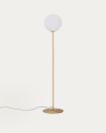 Brisia metal floor lamp with brushed brass finish and 1 frosted glass ball Ø30cm