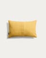 Luadia cotton cushion cover with yellow pleated detail 30 x 50cm