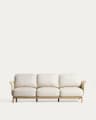 Alipa 3-seater sofa in solid acacia wood and ecru rope cord 235 cm