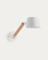 Muse wall light made from beech and steel with a white finish