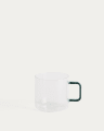 Micla green glass mug with handle