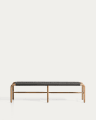 Alipa bench in FSC 100% solid acacia wood and dark grey rope cord 200 cm
