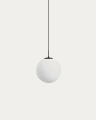 Brisia metal ceiling lamp with black finish and 1 frosted glass ball Ø30cm