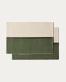 Tari set of 2 green 100% cotton placemats 35 x 50 cm