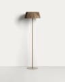 Aldet outdoor solar floor lamp in beige flat rope cord with metal base Ø46cm