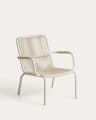 Salis armchair in taupe aluminium and beige synthetic rope cord