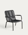 Salis armchair in graphite aluminium and dark grey synthetic rope cord