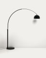 Madali floor lamp in steel with glossy black finish and black marble