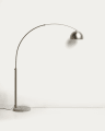 Madali floor lamp in steel with brushed silver finish and white marble
