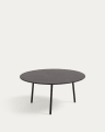 Tavolino Mathis in fibra di cemento con gambe in acciaio finitura nera Ø 70 cm
